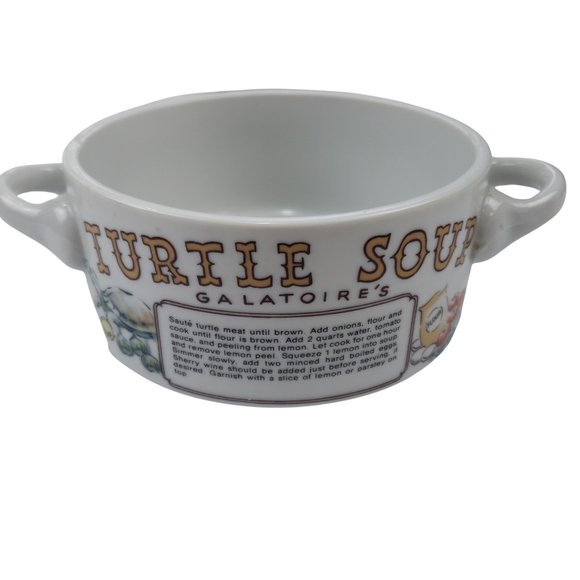 LJungberg Collection Galatoire's Turtle Soup Recipe Two Handled Gumbo Bowl 83 - Picture 6 of 8